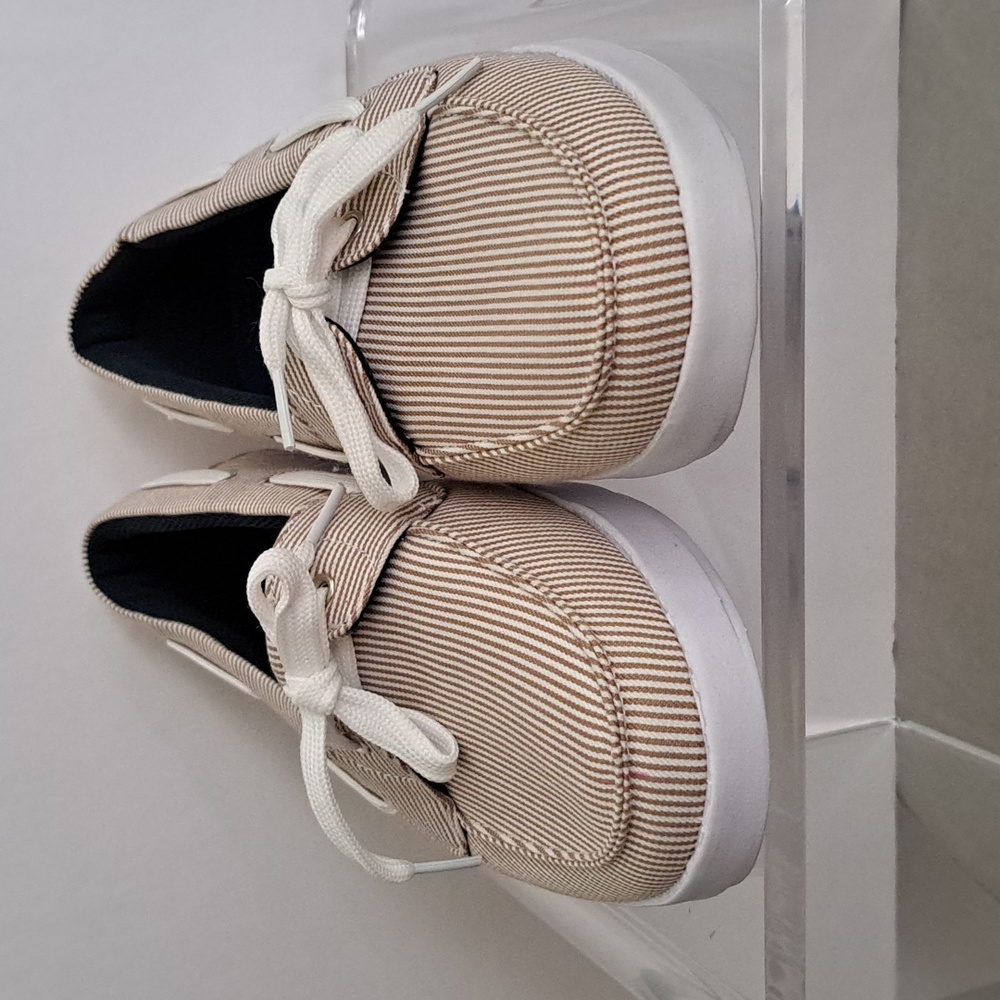 NEW Vineyard Women's Canvas Shoes (Khaki Stripe) - Island Surf - Picture 5 of 8